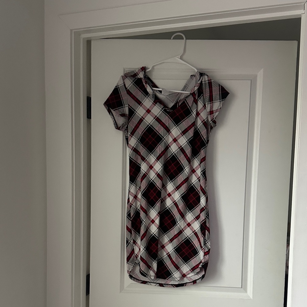 Plaid Short Sleeve Dress